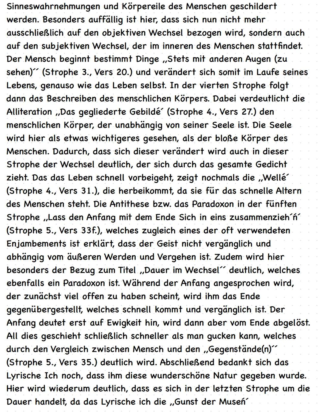 Analyse: Dauer im Wechsel von Johann Wolfgang von Goethe
Das Gedicht ,,Dauer im Wechsel", wurde im Jahre 1803 von Johann
Wolfgang von Geothe