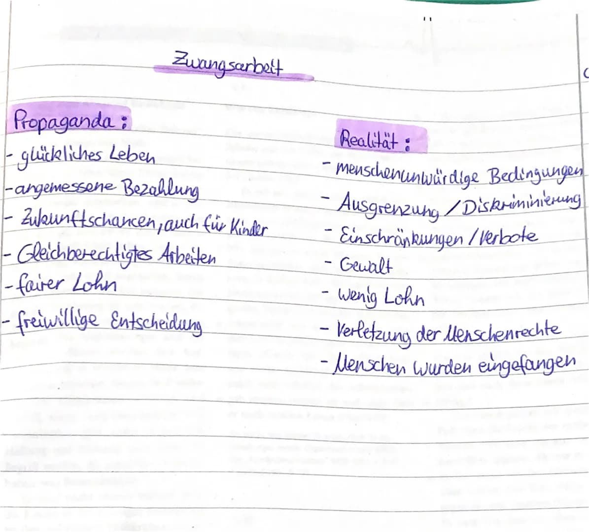 Zwangsarbeit
Propaganda:
glückliches Leben
-angemessene Bezahlung
-
Zukunftschancen, auch für Kinder
Gleichberechtigtes Arbeiten
-fairer Loh