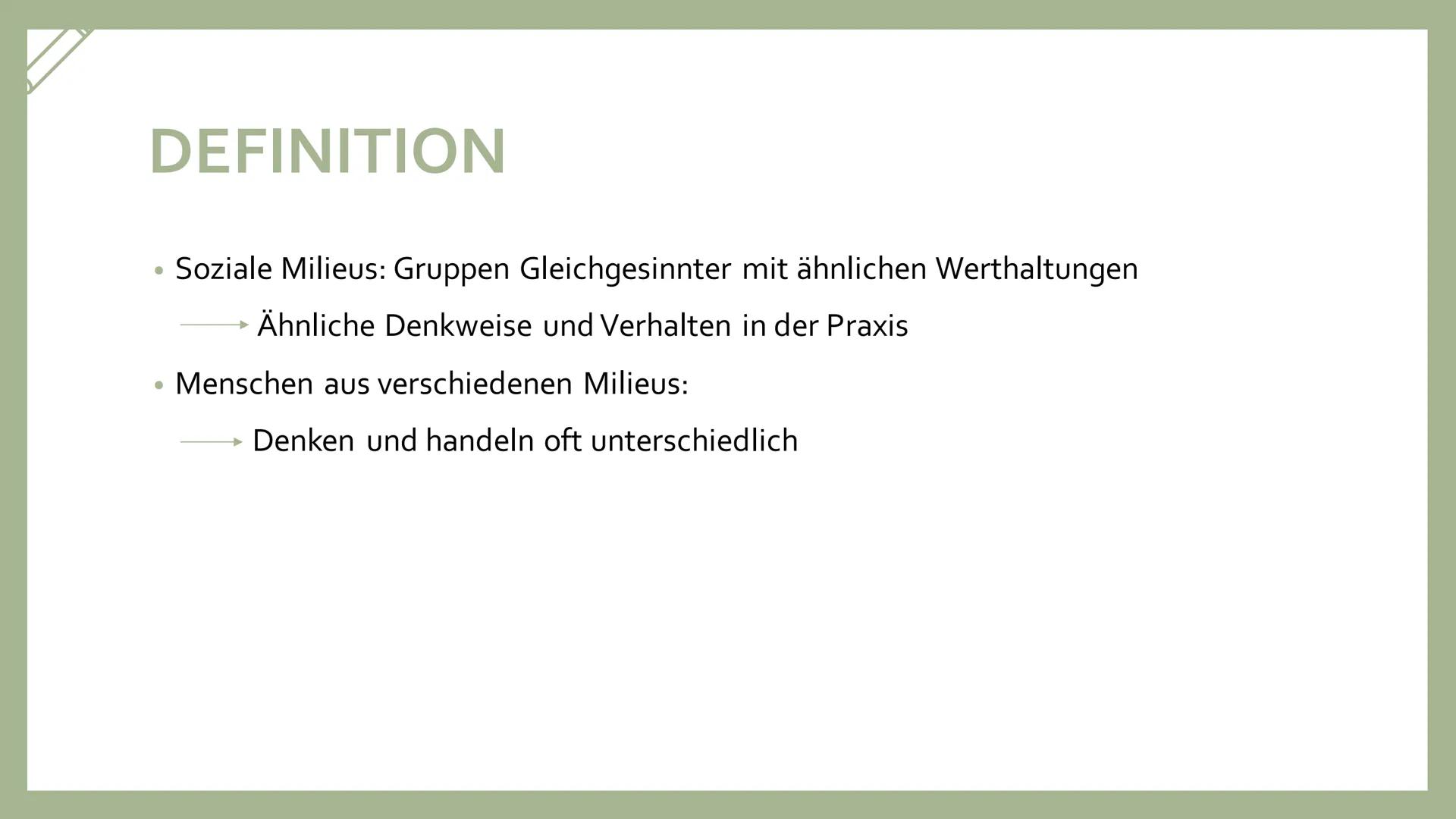SINUS-MILIEUS
[Referent, Kurs] GLIEDERUNG
●
• Vorteile
●
●
Definition
●
Die verschiedenen Milieus & deren Merkmale
Milieubeispiel
Habitus DE