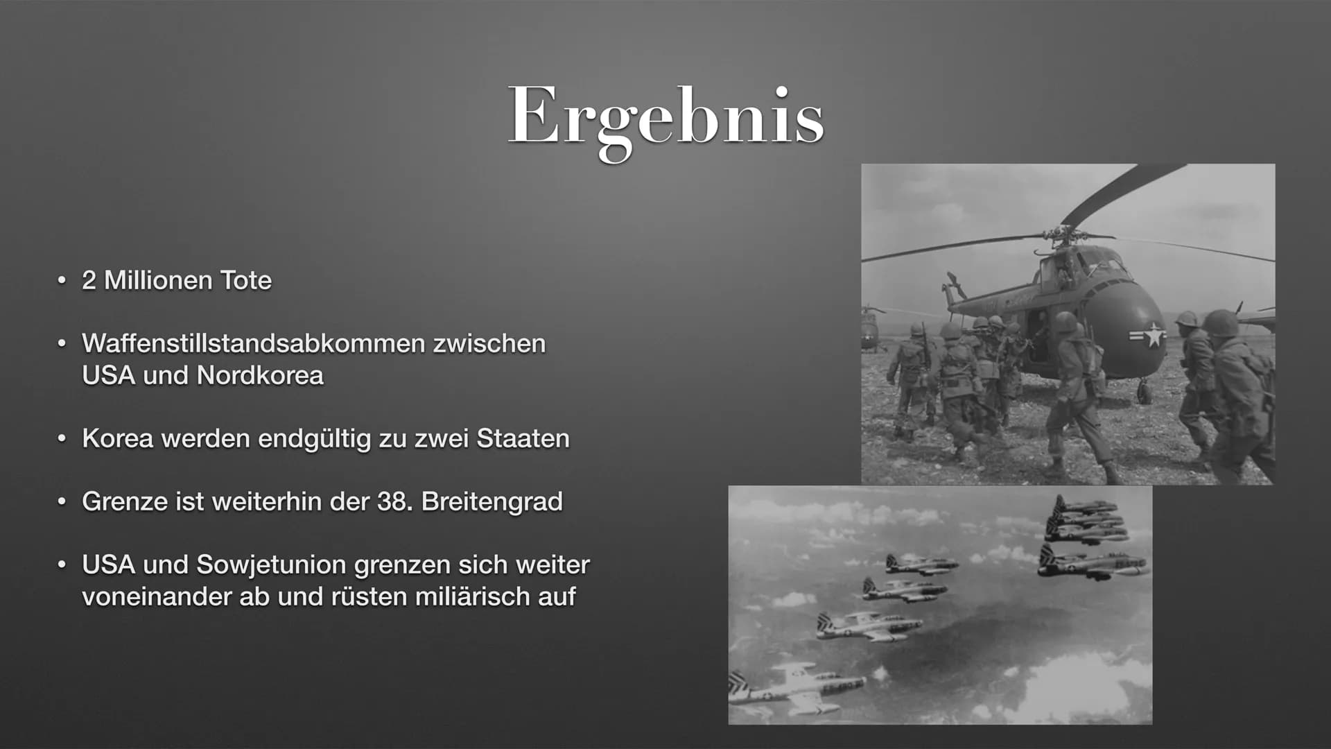 THE
der Koreakrieg Allgemeines
Ursachen
Verlauf
Ergebnis
Folgen
Inhalt ●
●
●
●
militärischer Konflikt
fand von 1950-1953 statt
Allgemeines
N