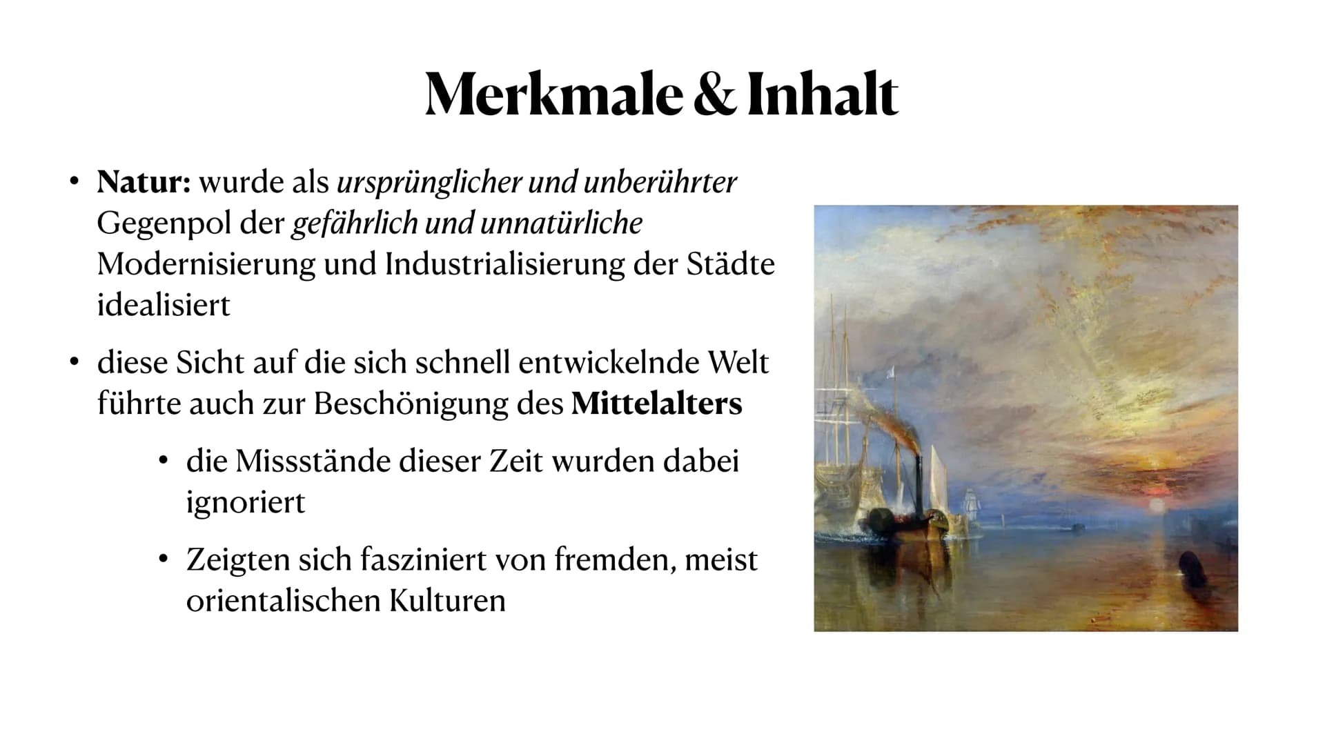 Romantik
Eine Epoche der Kulturgeschichte ●
●
Inhaltsverzeichnis
Definition Romantik
Merkmale & Inhalt
Litteraturgattungen
Der geschichtlich