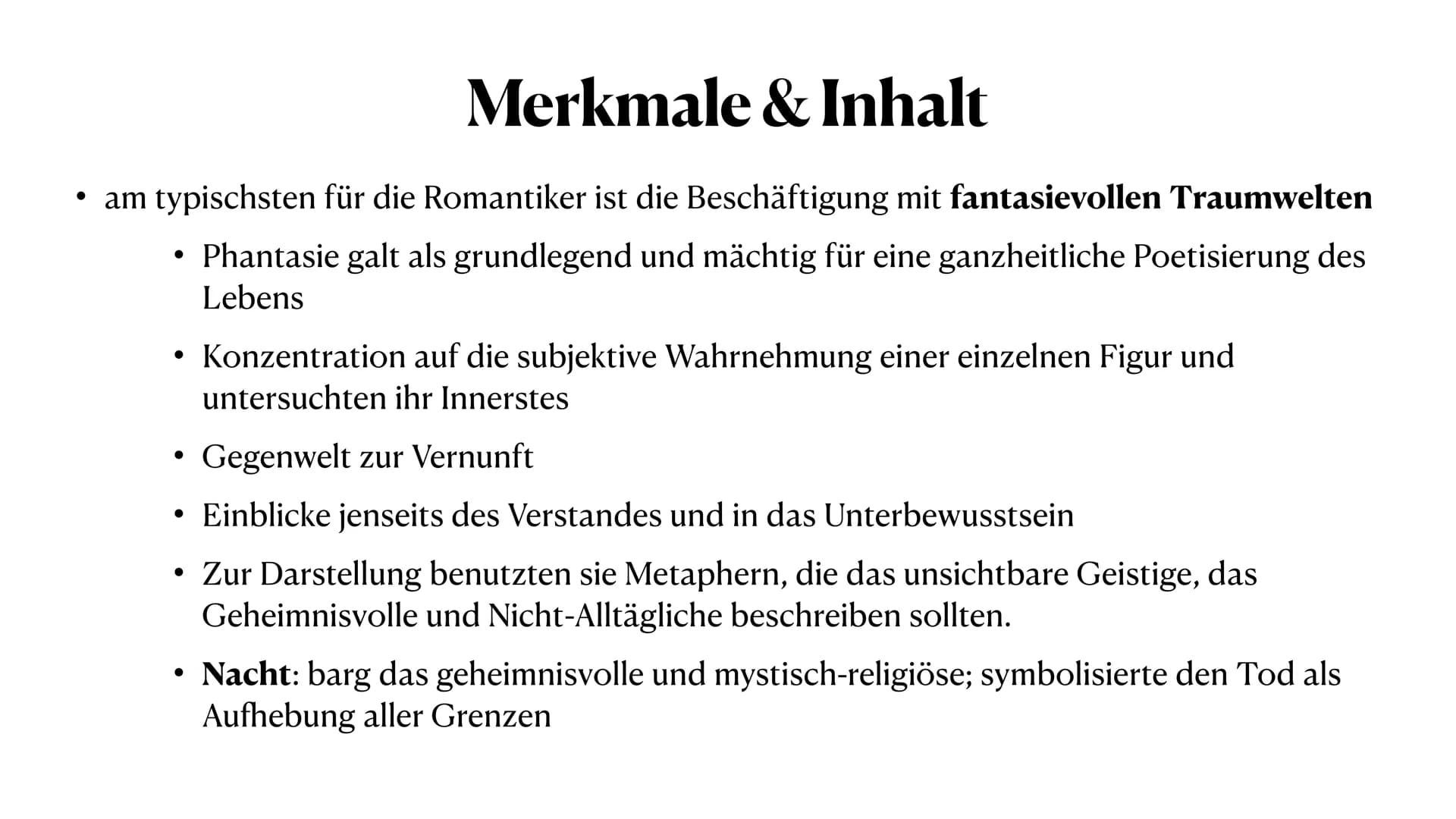Romantik
Eine Epoche der Kulturgeschichte ●
●
Inhaltsverzeichnis
Definition Romantik
Merkmale & Inhalt
Litteraturgattungen
Der geschichtlich