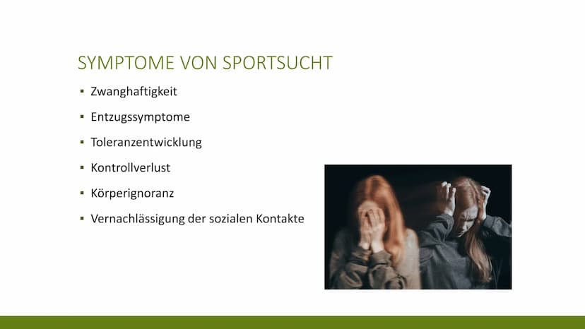 24
61
60
29
63
59 G
SPORTSUCHT
KRISTINA UND KATHRIN
10 GLIEDERUNG
▪ Was ist Sucht?
▪ Ursachen von Sucht
▪ Arten von Sportsucht
Symptome von 