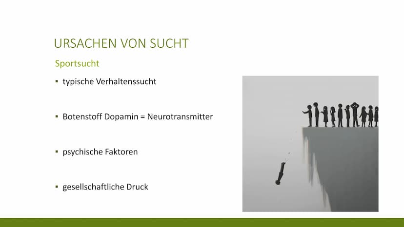 24
61
60
29
63
59 G
SPORTSUCHT
KRISTINA UND KATHRIN
10 GLIEDERUNG
▪ Was ist Sucht?
▪ Ursachen von Sucht
▪ Arten von Sportsucht
Symptome von 