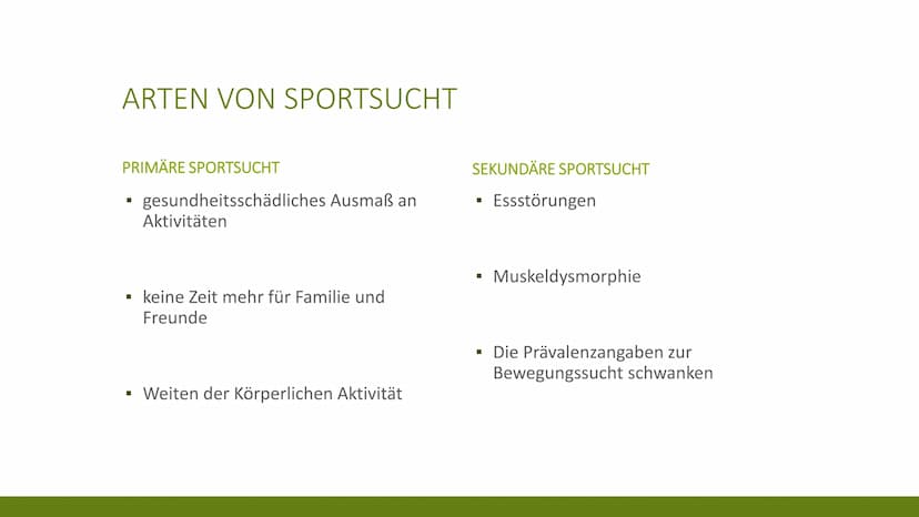 24
61
60
29
63
59 G
SPORTSUCHT
KRISTINA UND KATHRIN
10 GLIEDERUNG
▪ Was ist Sucht?
▪ Ursachen von Sucht
▪ Arten von Sportsucht
Symptome von 