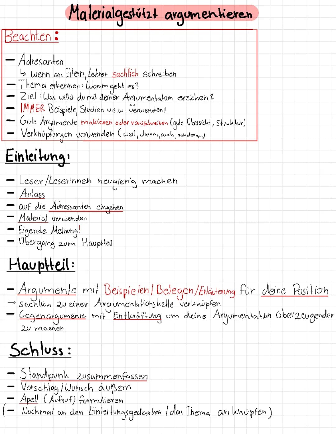 Materialgestützt argumentierten