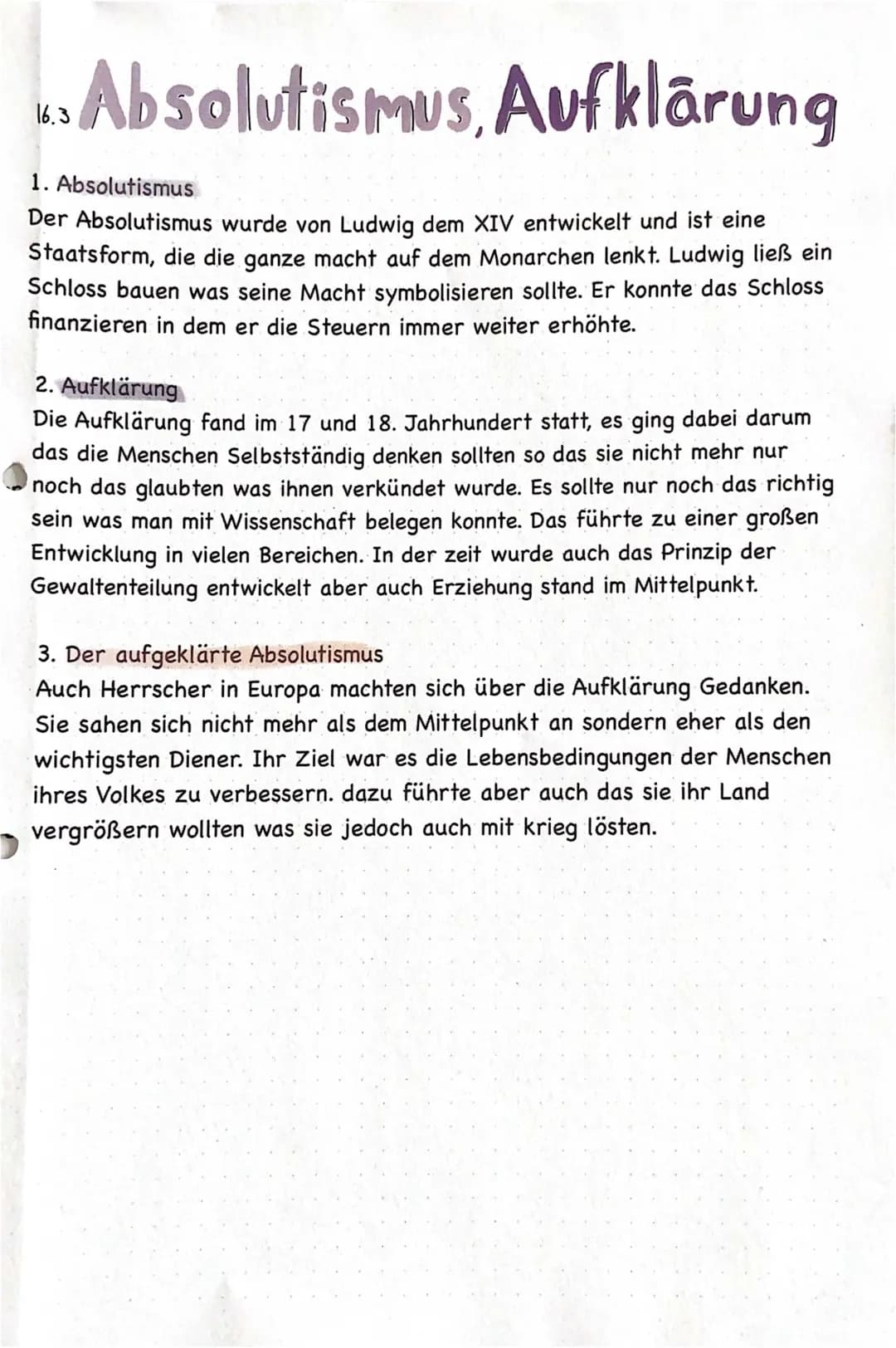 Aufklärung und Abolutismus 