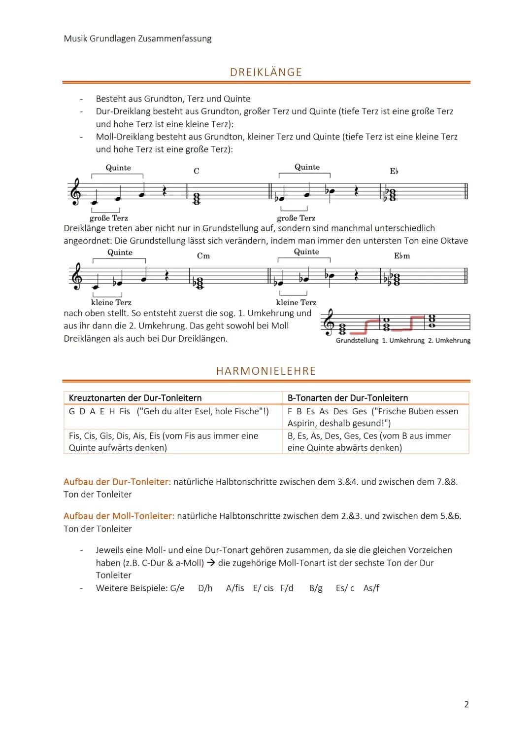 Musik Grundlagen Zusammenfassung
Ganztonschritt
Halbtonschritt
Intervall
Prim
CDEFGAH cdefgahc' d' e' f g'a' h'c" d" e" f" g" a" h" c"
Klein