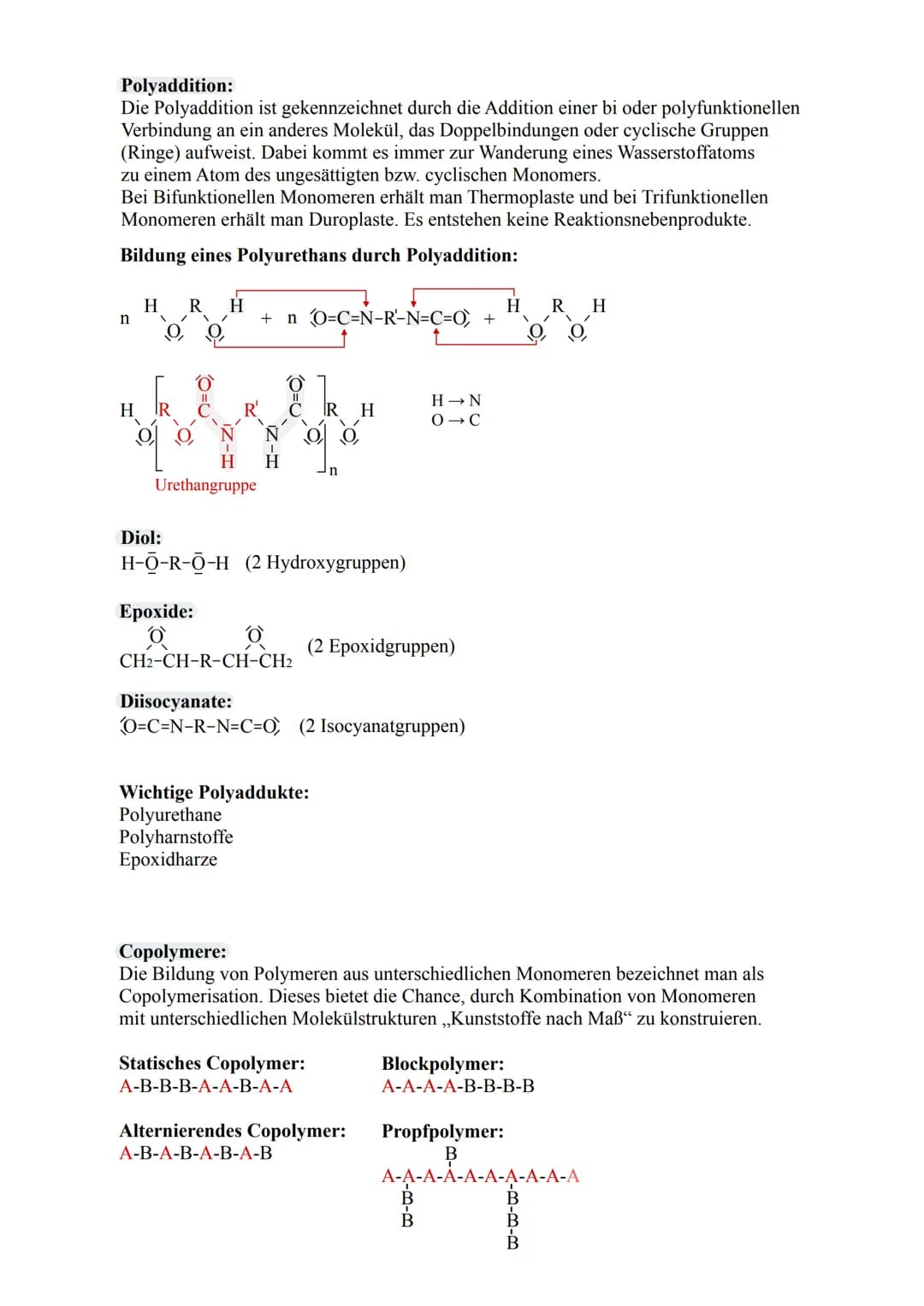 Kunststoffe
Als Kunststoffe bezeichnet man künstlich synthetisierte makromolekulare Verbindung.
Sie bestehen aus riesigen Molekülen (Makromo