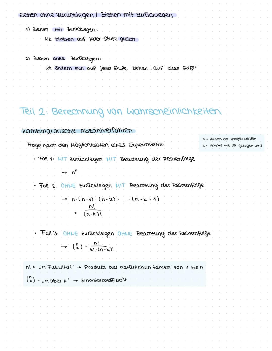Stochastik
Teil 1: Grundlegende Begriffe der Stochastik
Begriffe
Zufallsexperiment
-
Vorgang der theoretisch unendlich mal wiederholt werden