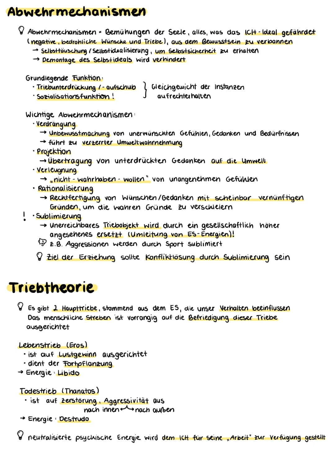 Psychoanalyse nach
Sigmund Freud
Grundgedanke
Psychischer Deternimismus!
3 Bewusstseinsebenen
Instanzenmodell
↳ unbewusst
Abwehrmechanismen
