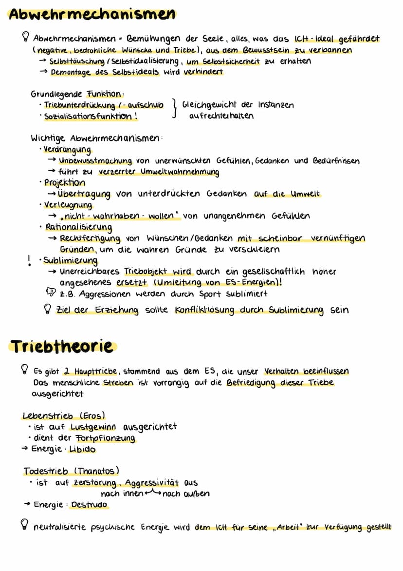 Psychoanalyse nach
Sigmund Freud
Grundgedanke
Psychischer Deternimismus!
3 Bewusstseinsebenen
Instanzenmodell
↳ unbewusst
Abwehrmechanismen
