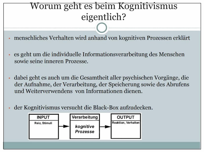 Kognitivismus
O
Die Erforschung der menschlichen Persönlichkeit durch kognitive Theorien
Wieso?
Weshalb?
Warum?
5444
PERSONALITY
? 1.
2.
3.
