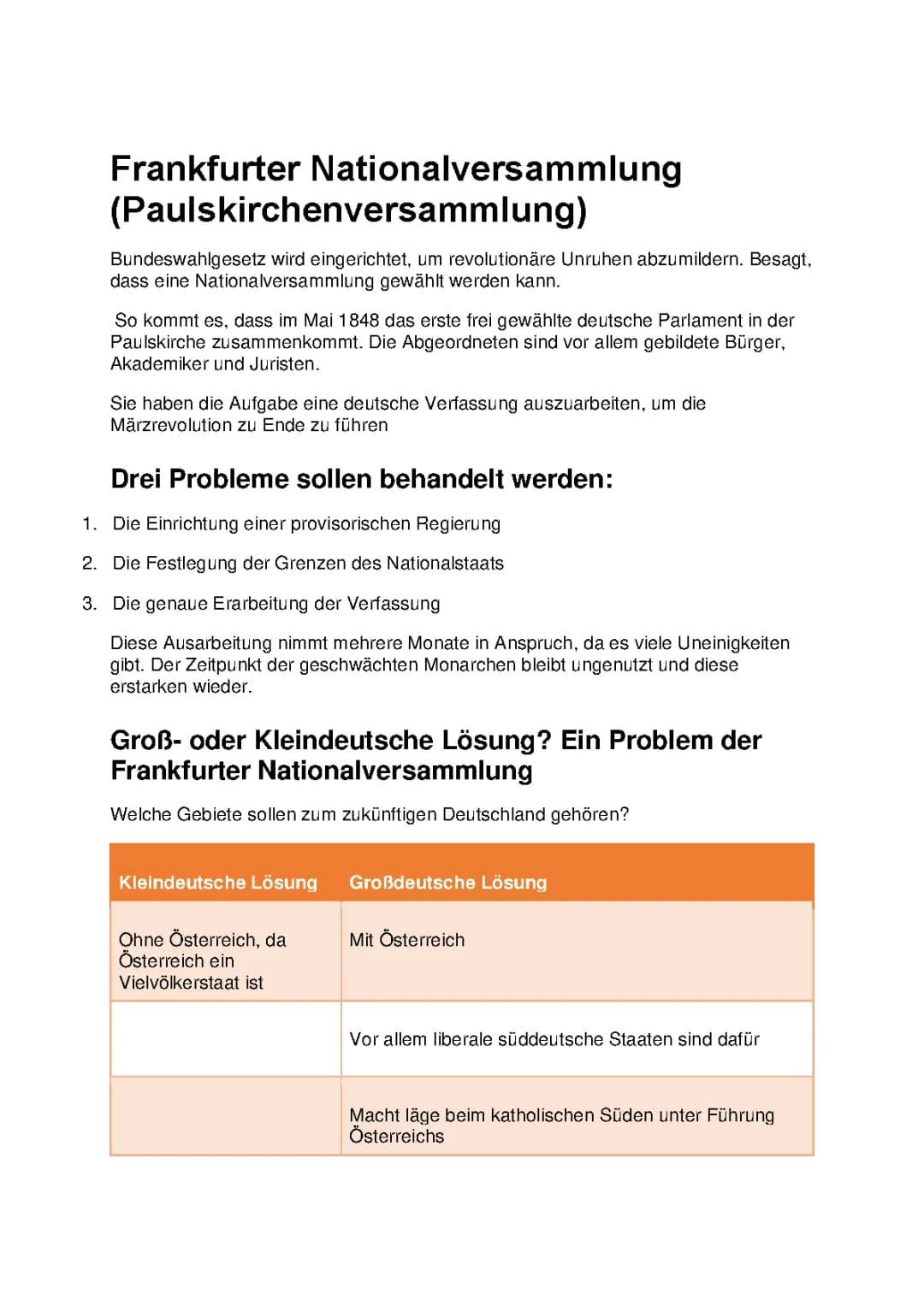Frankfurter Nationalversammlung - Paulskirchenversammlung - Revolution 1848/49