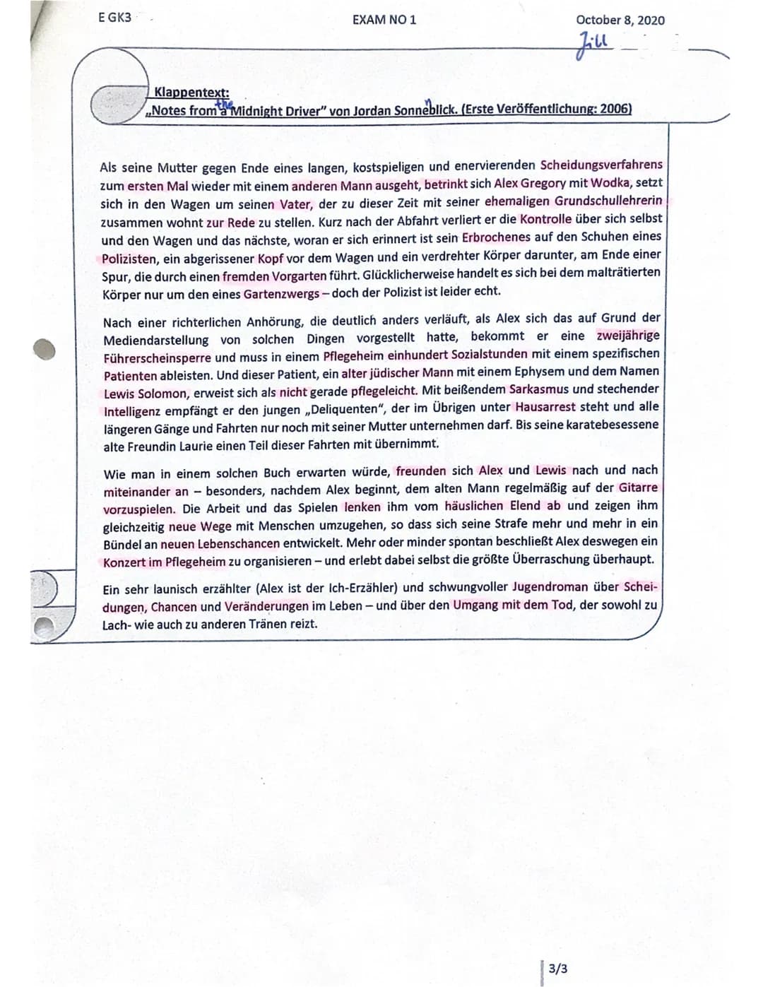 1. Inhaltliche Leistung - Teil A
Tellaufgabe 1 (Comprehension)
ENGLISCH S II: Klausuren gemäß KLP GOST
Kriteriales Bewertungsraster für Aufg