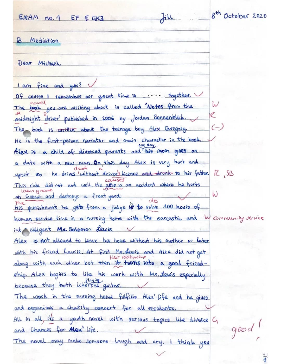 1. Inhaltliche Leistung - Teil A
Tellaufgabe 1 (Comprehension)
ENGLISCH S II: Klausuren gemäß KLP GOST
Kriteriales Bewertungsraster für Aufg