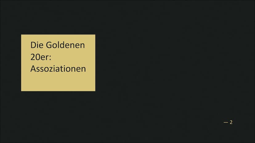 Die Goldenen Zwanziger
Von Liz und Greta
1 Die Goldenen
20er:
Assoziationen
- 2 Inhaltsverzeichnis
Begriffserklärung
Politik/Wirtschaft
Lebe