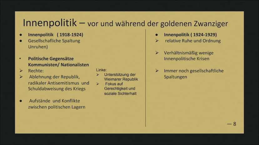Die Goldenen Zwanziger
Von Liz und Greta
1 Die Goldenen
20er:
Assoziationen
- 2 Inhaltsverzeichnis
Begriffserklärung
Politik/Wirtschaft
Lebe