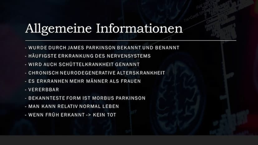 Parkinson
EIN REFERAT VON
BIO LK, Q1
23/180
OKES
LOX
2008 63
STUDY1
B91191
16.11.56
2 MA 18
RFP
5cm
AF
33
296 512
BASSA
667
FOV 199
Tra>Cor(