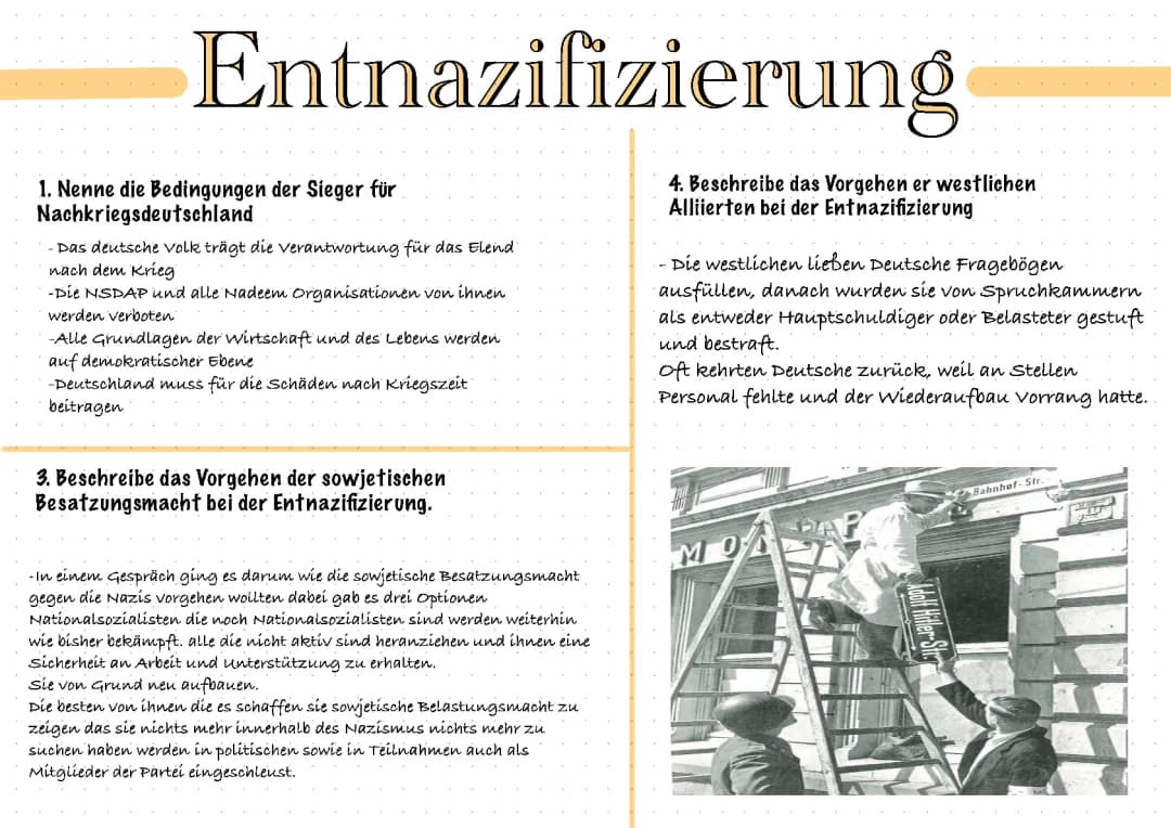 Entnazifizierung und Entwicklung in der SBZ 1945–1949