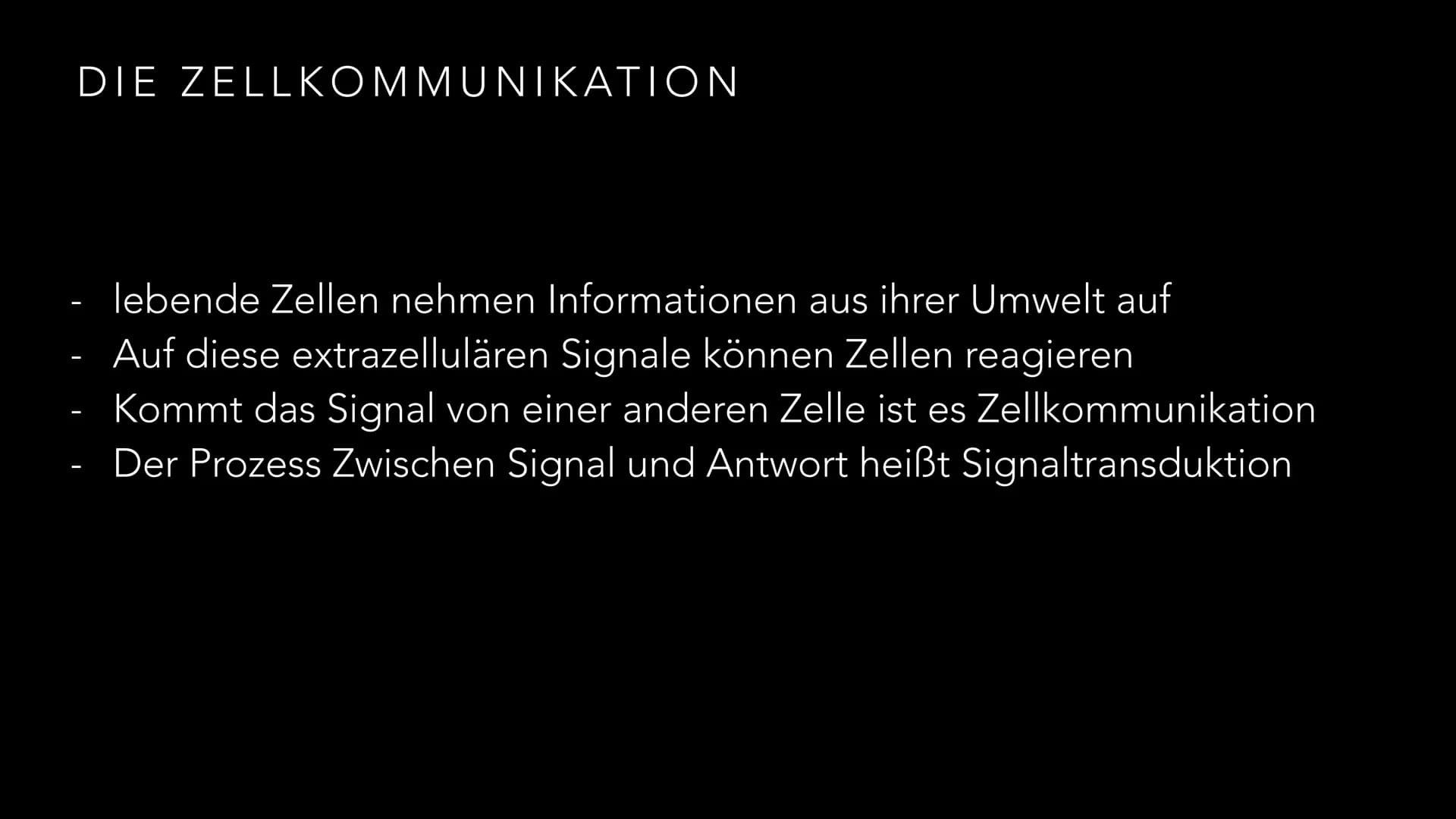 KURZVOTRAG
DIE SIGNALTRANSDUKTION
Biologie GK EF T. Krusche DIE ZELLKOMMUNIKATION
lebende Zellen nehmen Informationen aus ihrer Umwelt auf
A