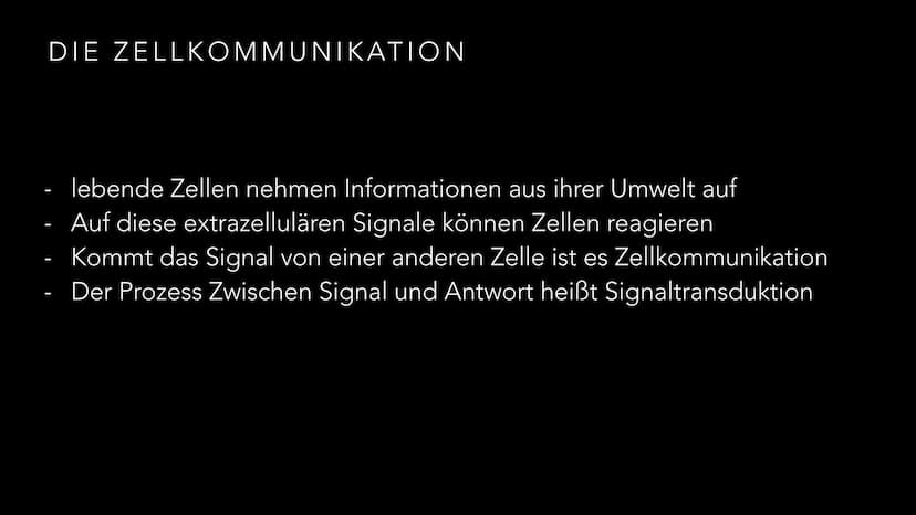 KURZVOTRAG
DIE SIGNALTRANSDUKTION
Biologie GK EF T. Krusche DIE ZELLKOMMUNIKATION
lebende Zellen nehmen Informationen aus ihrer Umwelt auf
A