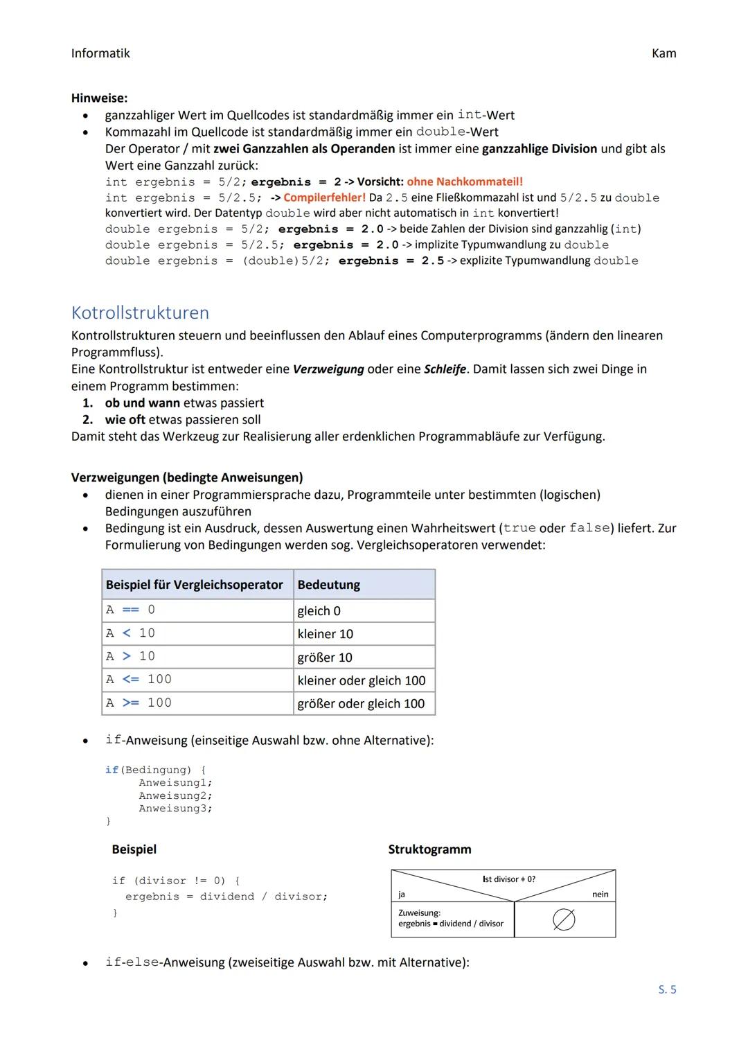 Informatik
Schlüsselwörter
Schlüsselwörter bilden den Sprachumfang von Java und haben in Java eine bereits
festgelegte Bedeutung. Diese Wört