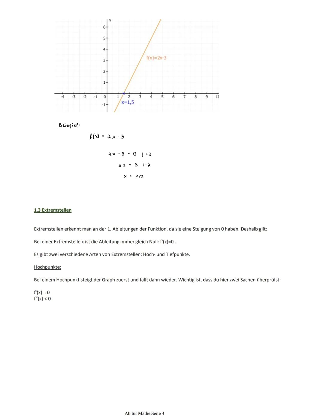 Lernplan Mathematik (mündlich P4)
Freitag, 1. April 2022 10:26
✓
- Schnittpunkte berechnen ✓
Analysis
YAA, Nullstellen ✓
Extremstellen ✓
Wen