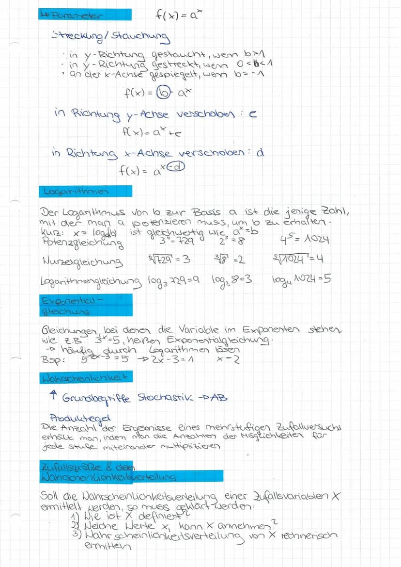 Mathe
Potenzieren
Multiplikation
gleiche Basis:
ama = a
imtn
gleicher Exponent
ambm (a-b)m
Potenzfunktionen
allgemeine Formel
10. klasse Wie