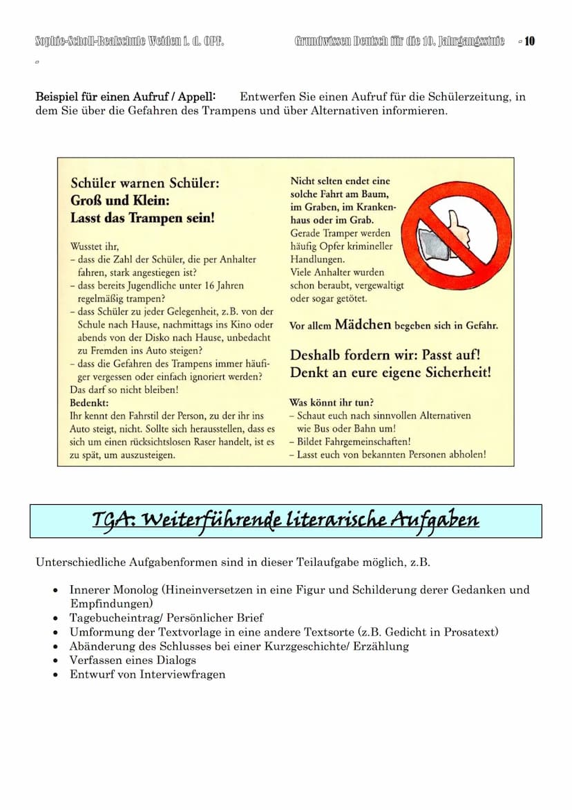 Sophie-Scholl-Realschule Weiden i. d. OPF.
Einleitung
. Titel des Textes
●
D) Grundwissen Aufsatz
Textgebundener Aufsatz
Der Textgebundene A