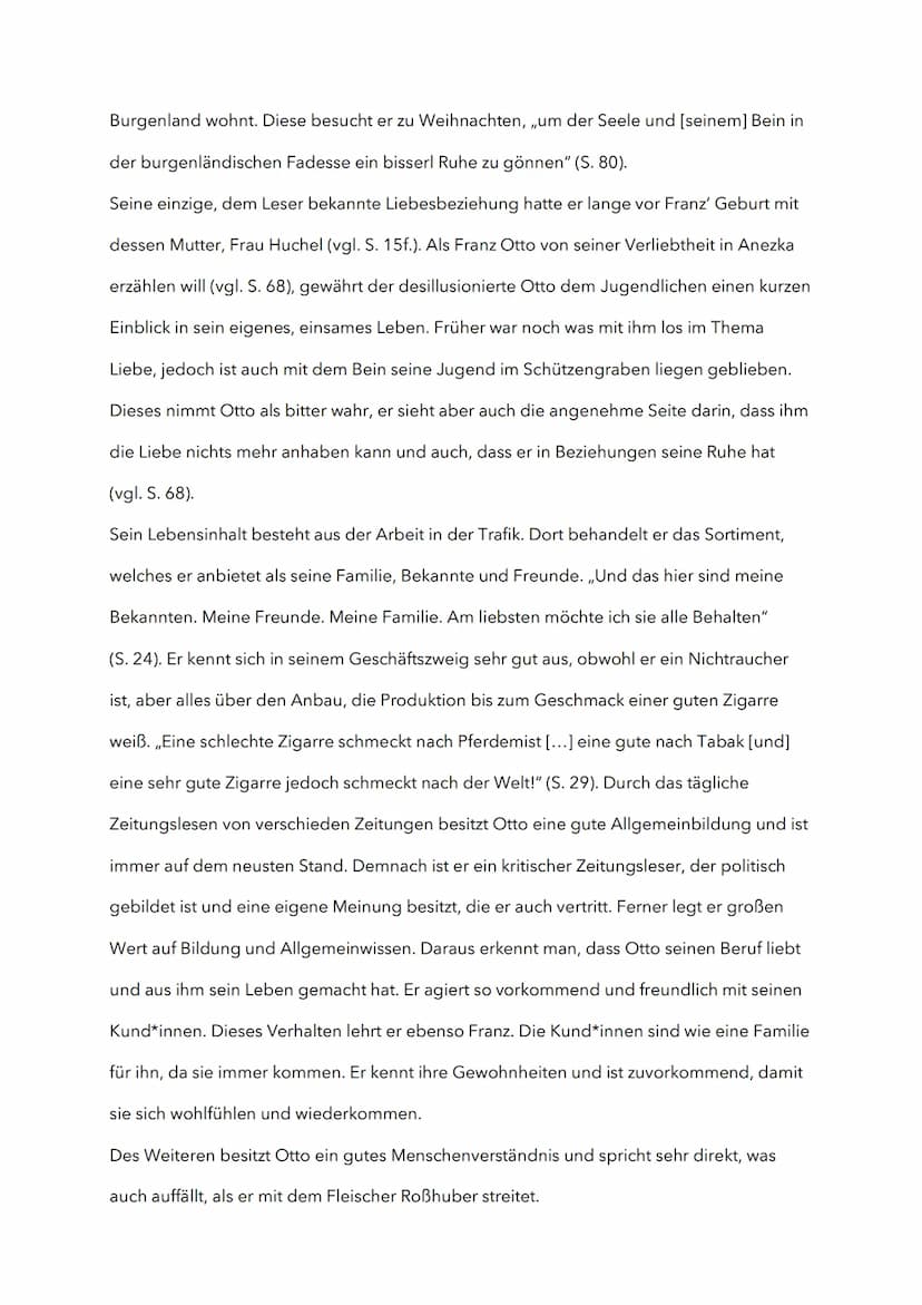 Der Trafikant - Figuren
Charakterisierung von Otto Trsnjek
Im Folgenden werde ich mich der Figur des Otto Trsnjek aus dem Roman ,,Der Trafik