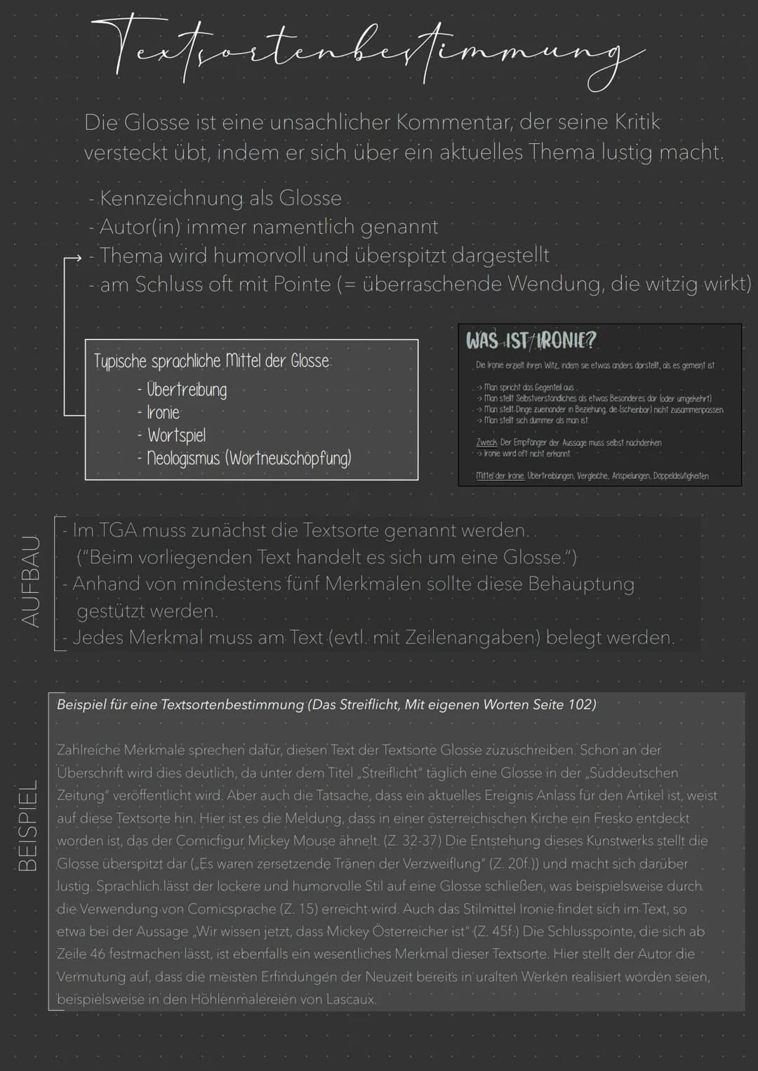 AUFBAU
BEISPIEL
Einleitung
- Einleitungsgedanke
-Titel des Textes
- Name des Autors/der Autorin
- Textsorte
- Erscheinungsort und -datum (Qu
