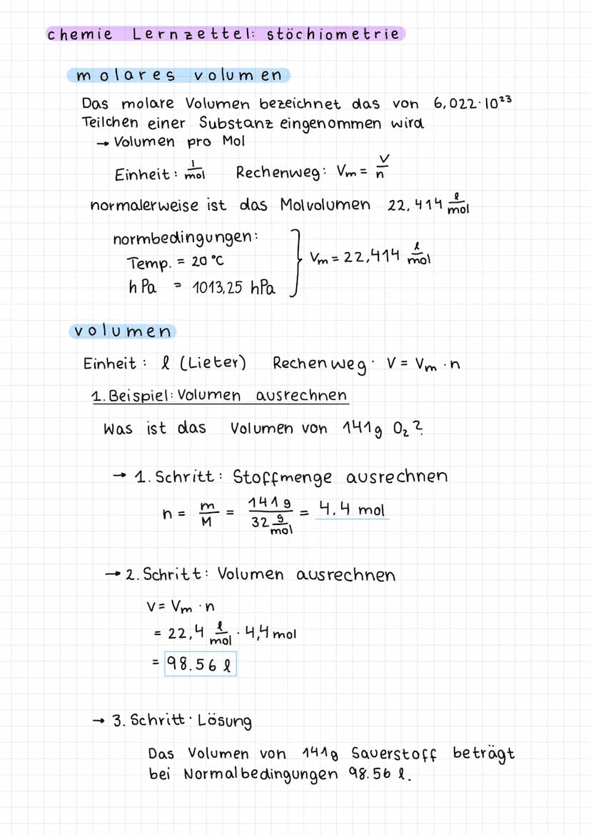 chemie Lernzettel: stöchiometrie
molare masse
Die molare Masse eines Stoffes liegt dann vor, wenn
mindestens ein Mol vorliegt.
Im Periodensy