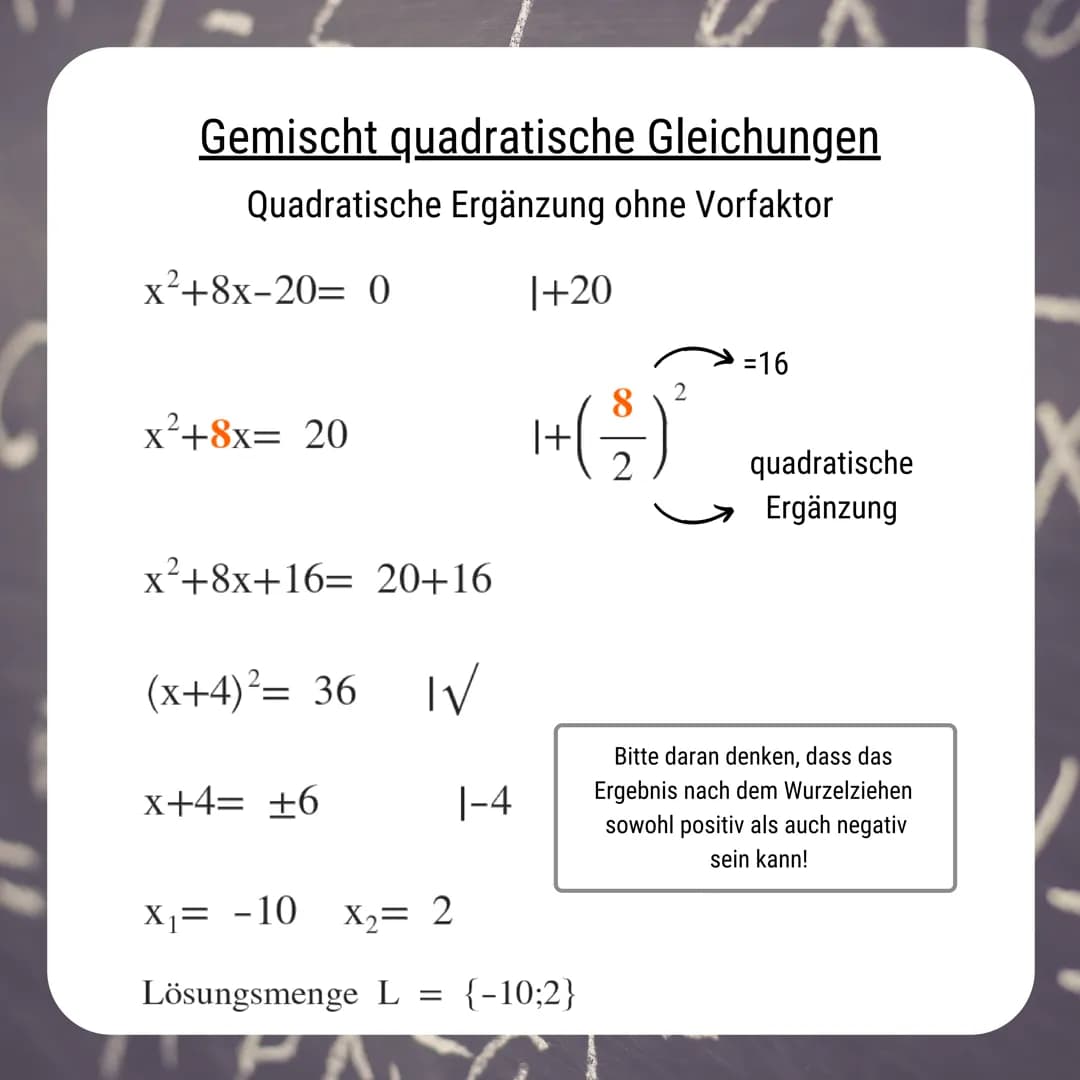 MATHE
Quadratische
Gleichungen
Grundwissen
kristinsklasse Rein quadratische Gleichungen
Eine rein quadratische Gleichung erkennst du
daran, 