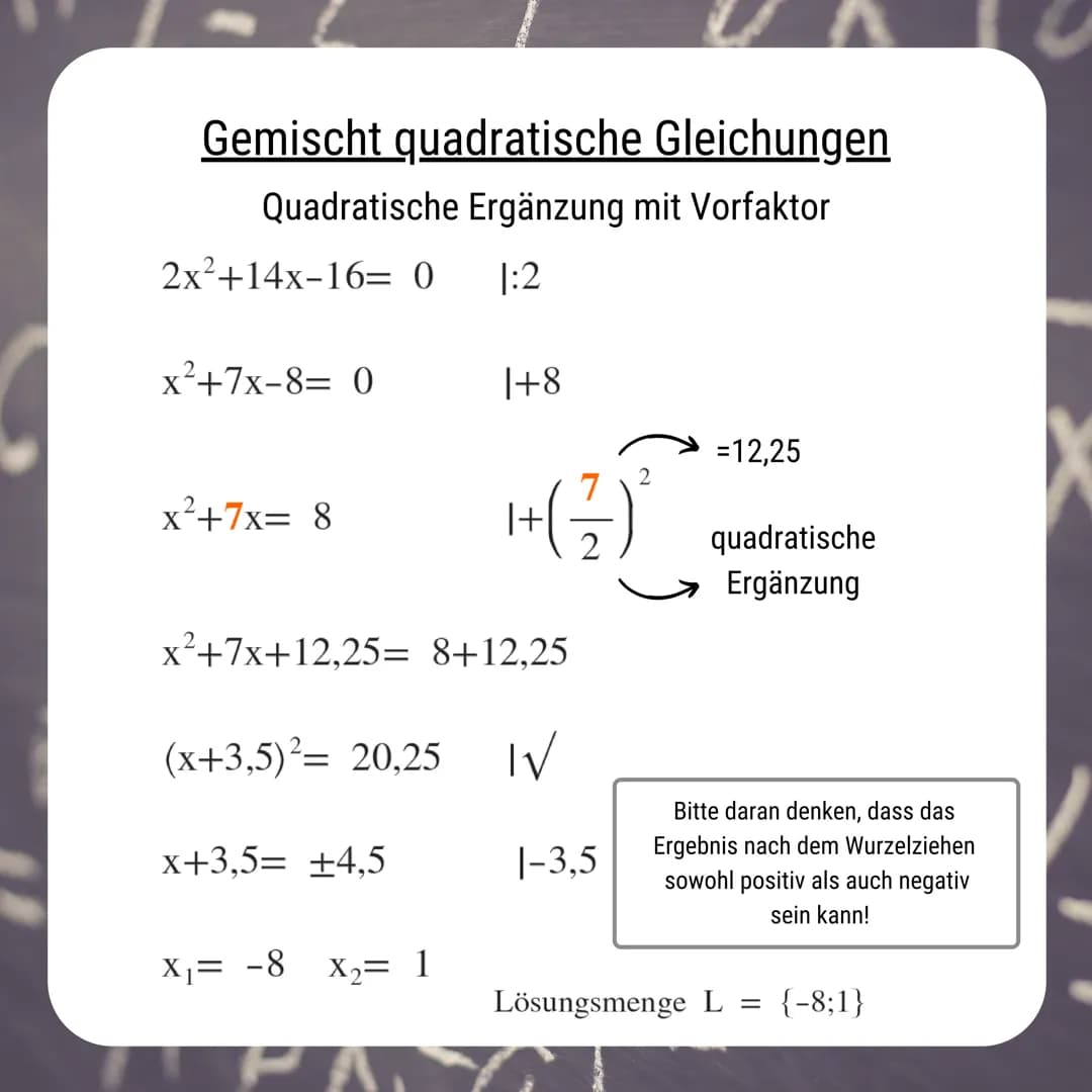 MATHE
Quadratische
Gleichungen
Grundwissen
kristinsklasse Rein quadratische Gleichungen
Eine rein quadratische Gleichung erkennst du
daran, 