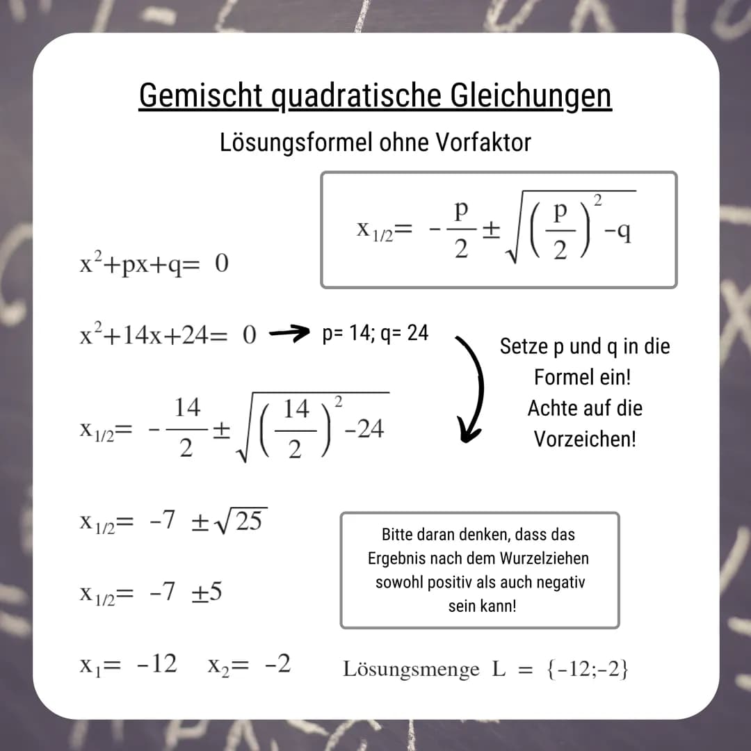 MATHE
Quadratische
Gleichungen
Grundwissen
kristinsklasse Rein quadratische Gleichungen
Eine rein quadratische Gleichung erkennst du
daran, 