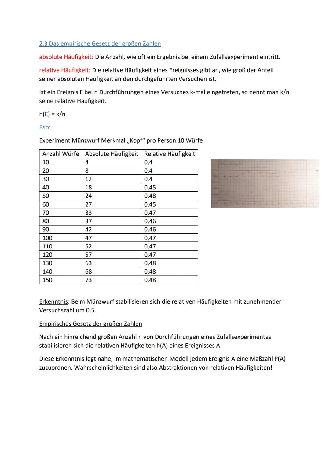 2. Grundlagen der Wahrscheinlichkeitsrechnung
2.1 Fachbegriffe
Zufallsexperiment: mehrere Ergebnisse (Ausgänge) möglich, kann unter gleichen