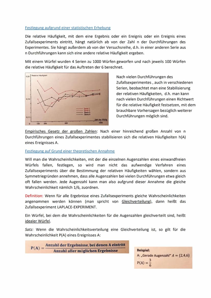 2. Grundlagen der Wahrscheinlichkeitsrechnung
2.1 Fachbegriffe
Zufallsexperiment: mehrere Ergebnisse (Ausgänge) möglich, kann unter gleichen