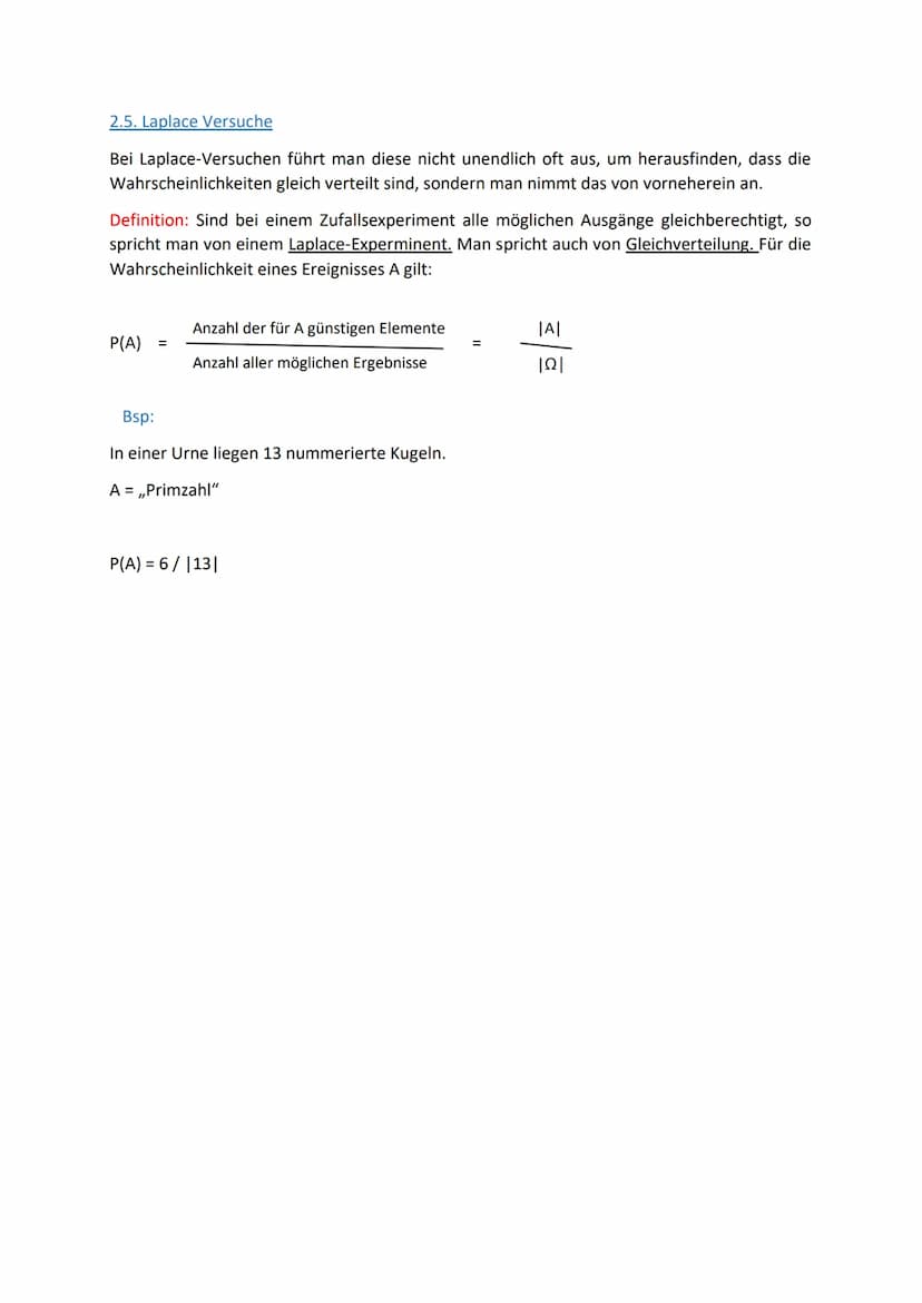 2. Grundlagen der Wahrscheinlichkeitsrechnung
2.1 Fachbegriffe
Zufallsexperiment: mehrere Ergebnisse (Ausgänge) möglich, kann unter gleichen