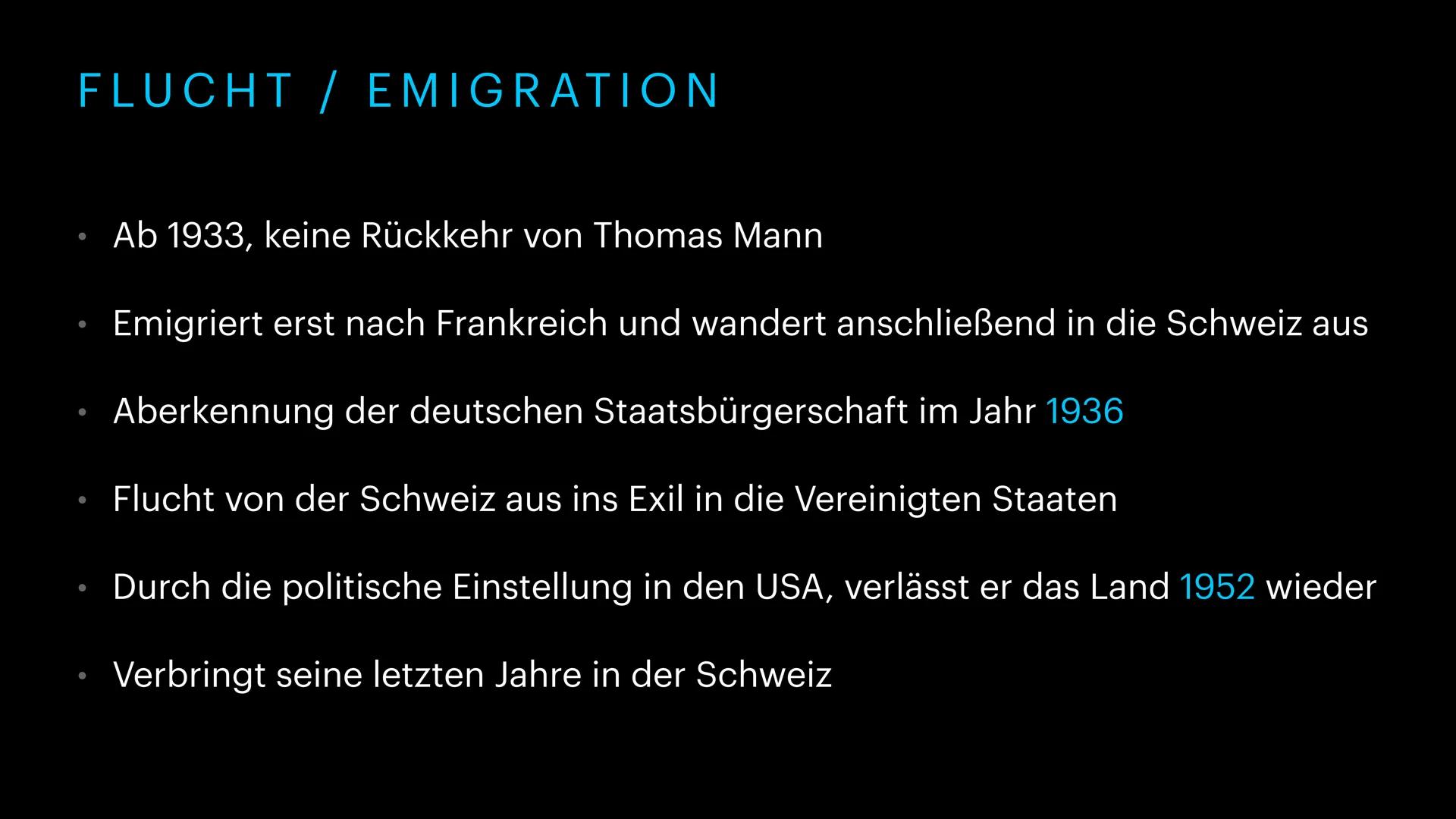 VON ALINI & MARIE
THOMAS MANN ÜBERSICHT
Biographie
Flucht/ Emigration
Die Brüder Thomas und Heinrich
Mann
• Werke von Thomas Mann
Politische