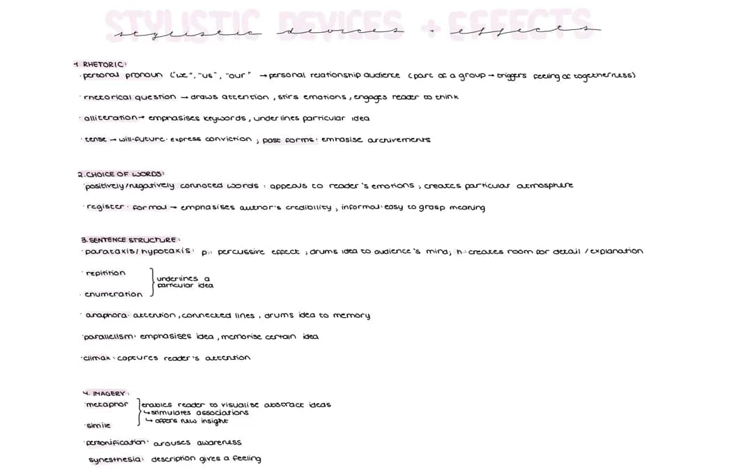 Stylistic devices and their effects Abitur 2024