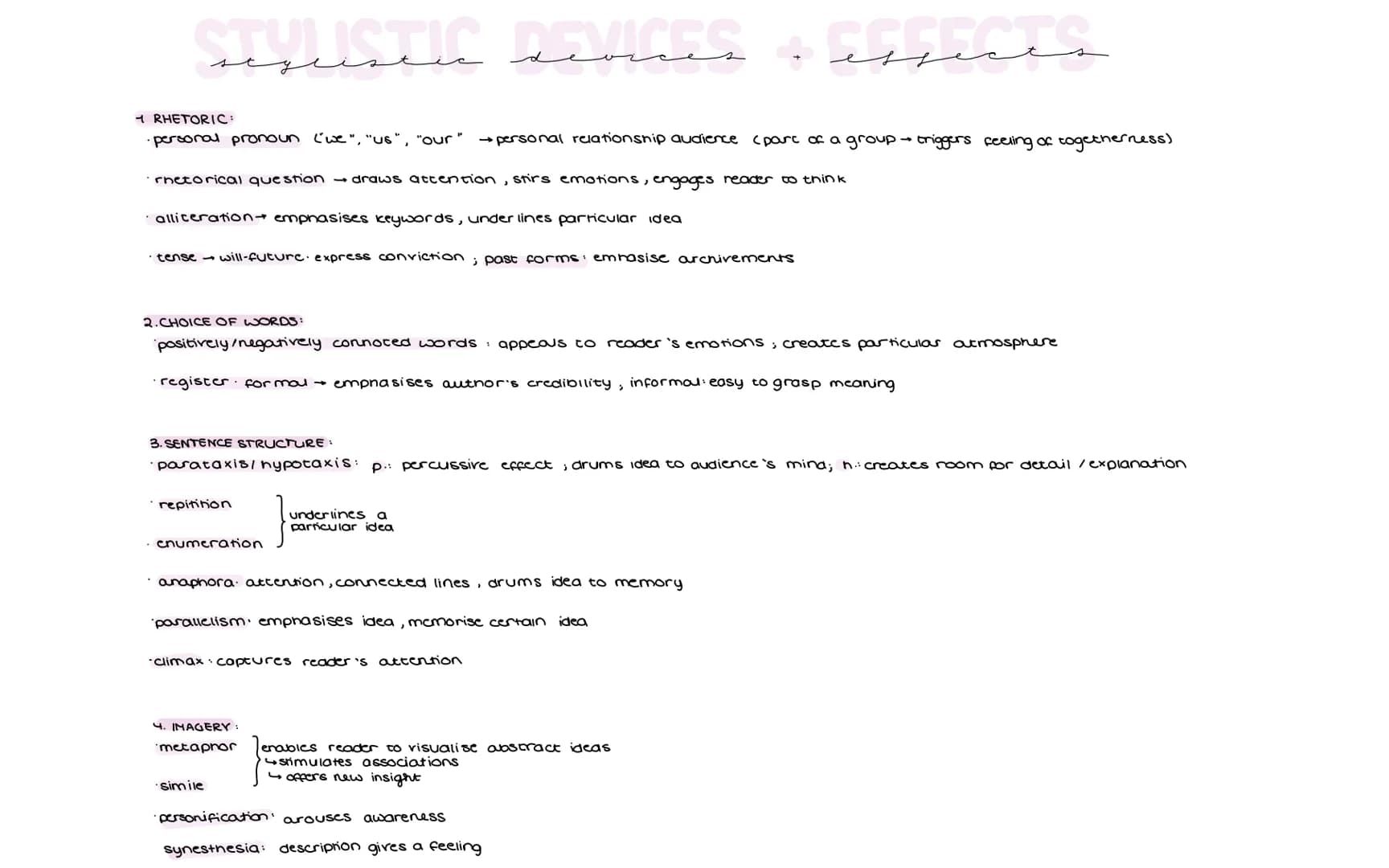 STULISTIC DE
• tense → will-future express conviction; past forms: emhasise archivements
1 RHETORIC:
personal pronoun ('we", "us", "our" → p
