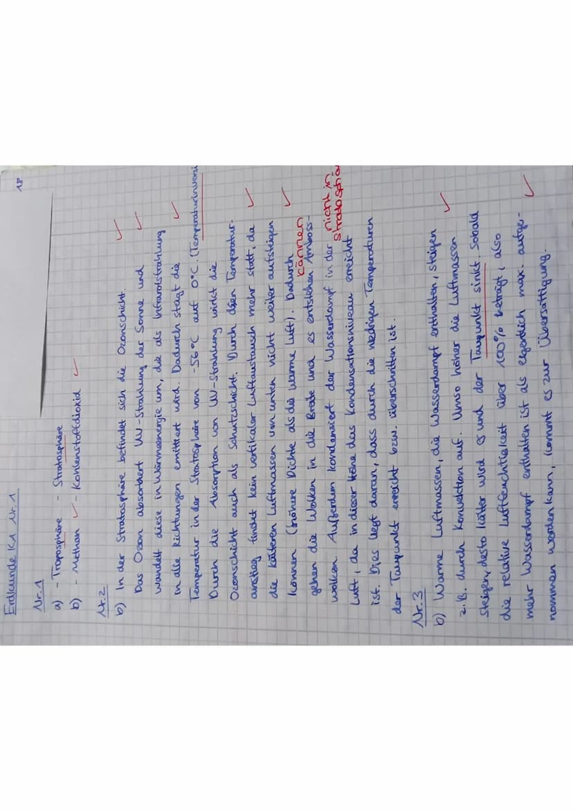 Volle Punktzahl gibt es nur bei Verwendung von Fachbegriffen!
1a. Nenne die zwei Hauptbestandteile der bodennahen Atmosphäre.
1b. Nenne zwei