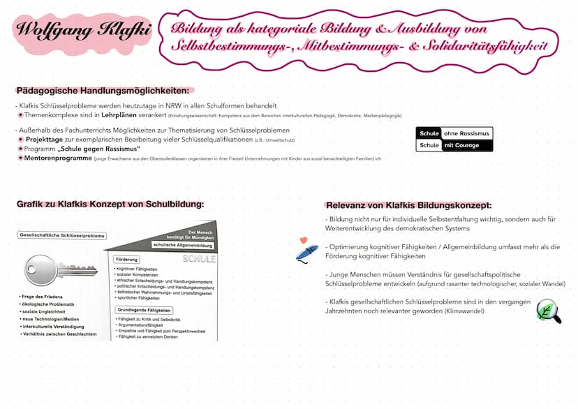 Wolfgang Klafki Bildung als kategoriale Bildung & Ausbildung von
Zur Person:
+
Bildung:
1. September 1927
24. August 2016
- Erziehungswissen
