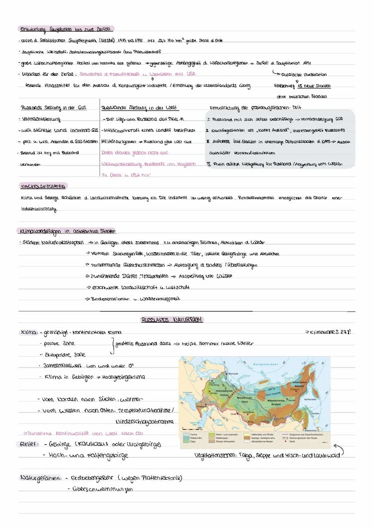 Know Lernzettel Erdkundeklausur - Russland  thumbnail