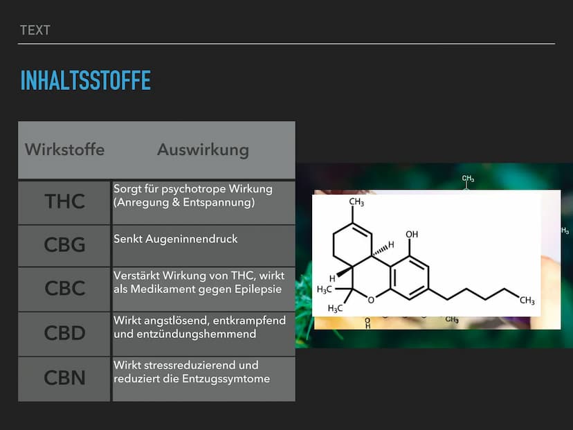 ALS RAUSCHMITTEL
CANNABIS TEXT
GLIEDERUNG
‣ Geschichte
▸ Anbau
► Wirkung der Droge
► Inhaltsstoffe
▸ Medizinischer Nutzen
► Konsum
► Rechtsl