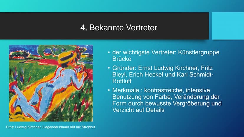 Die Epoche des
Expressionismus Gliederung
1. Definition
2. Historischer Hintergrund
3. Merkmale
4. Bekannte Vertreter
5. Vergleich Expressio
