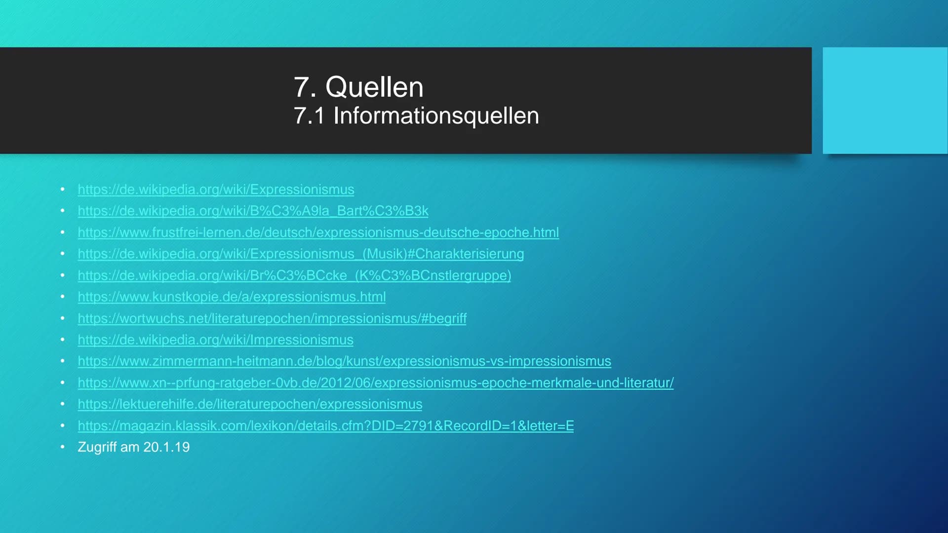 Die Epoche des
Expressionismus Gliederung
1. Definition
2. Historischer Hintergrund
3. Merkmale
4. Bekannte Vertreter
5. Vergleich Expressio