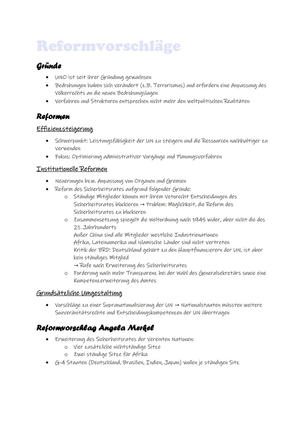●
Funktion
●
Sicherung des Weltfriedens und der internationalen Sicherheit
Einhaltung des Völkerrechts
Schutz der Menschenrechte
Förderung d