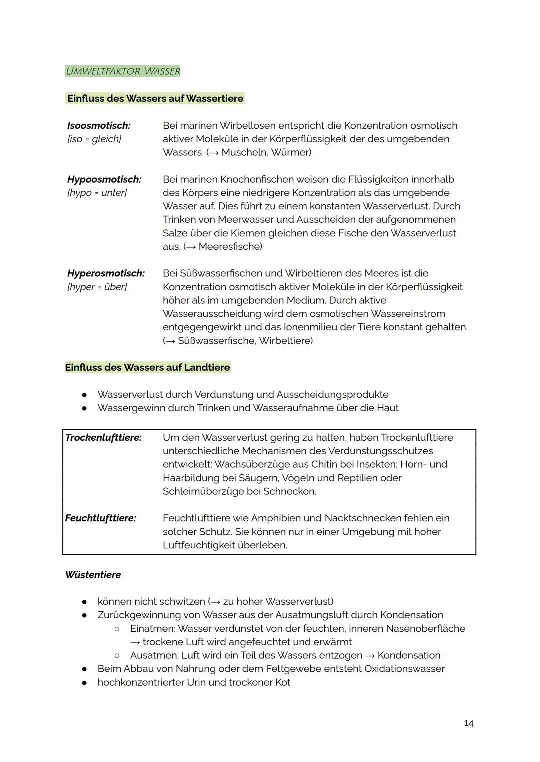 # UMWELTFAKTOR WASSER

Einfluss des Wassers auf Wassertiere

Isoosmotisch:
[iso - gleich]

Hypoosmotisch:
[hypo- unter]

Hyperosmotisch:
(hy